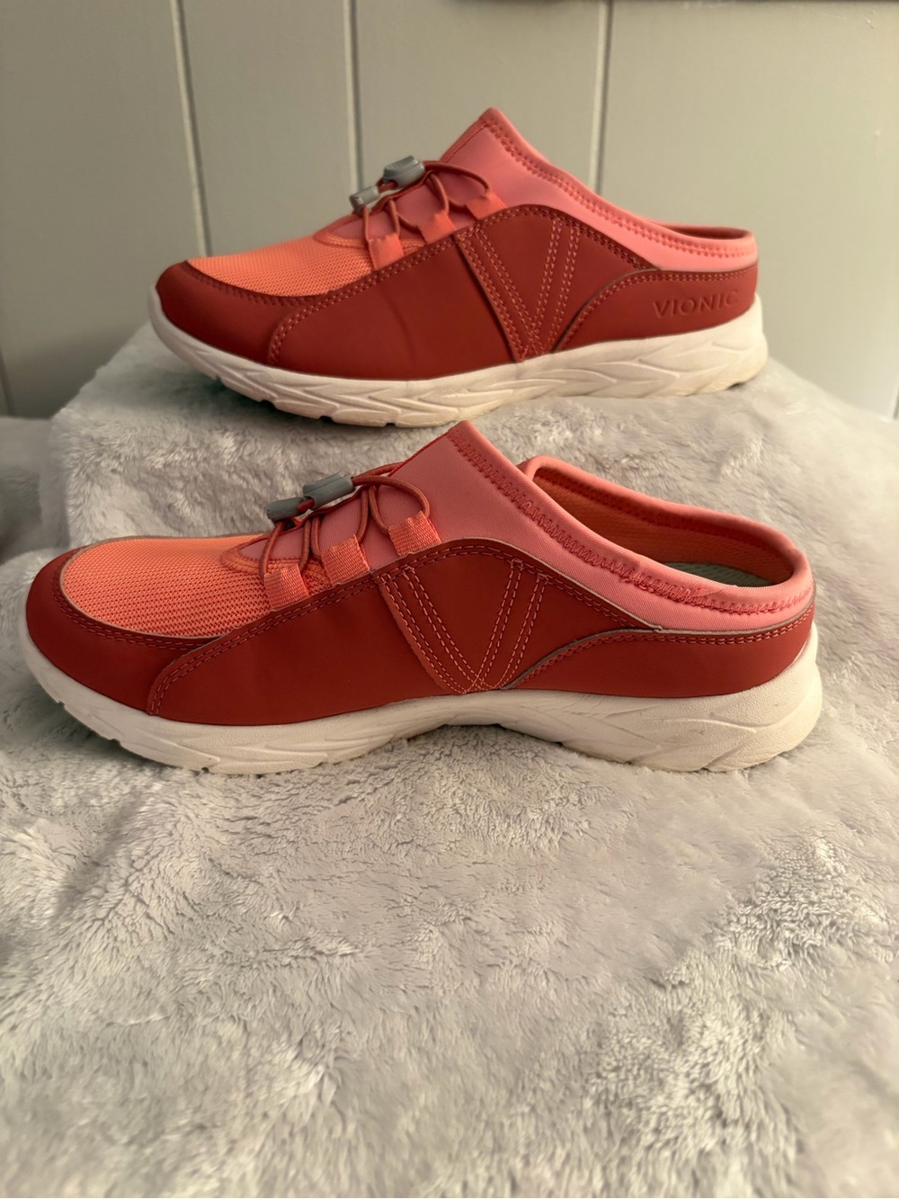 Vionic Coral Pink Slip-On Sneakers with Toggle Laces - Picture 7 of 9